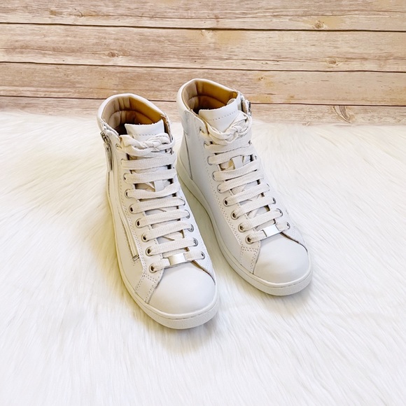 UGG White Leather Olive High Top Sneakers - Picture 4 of 7